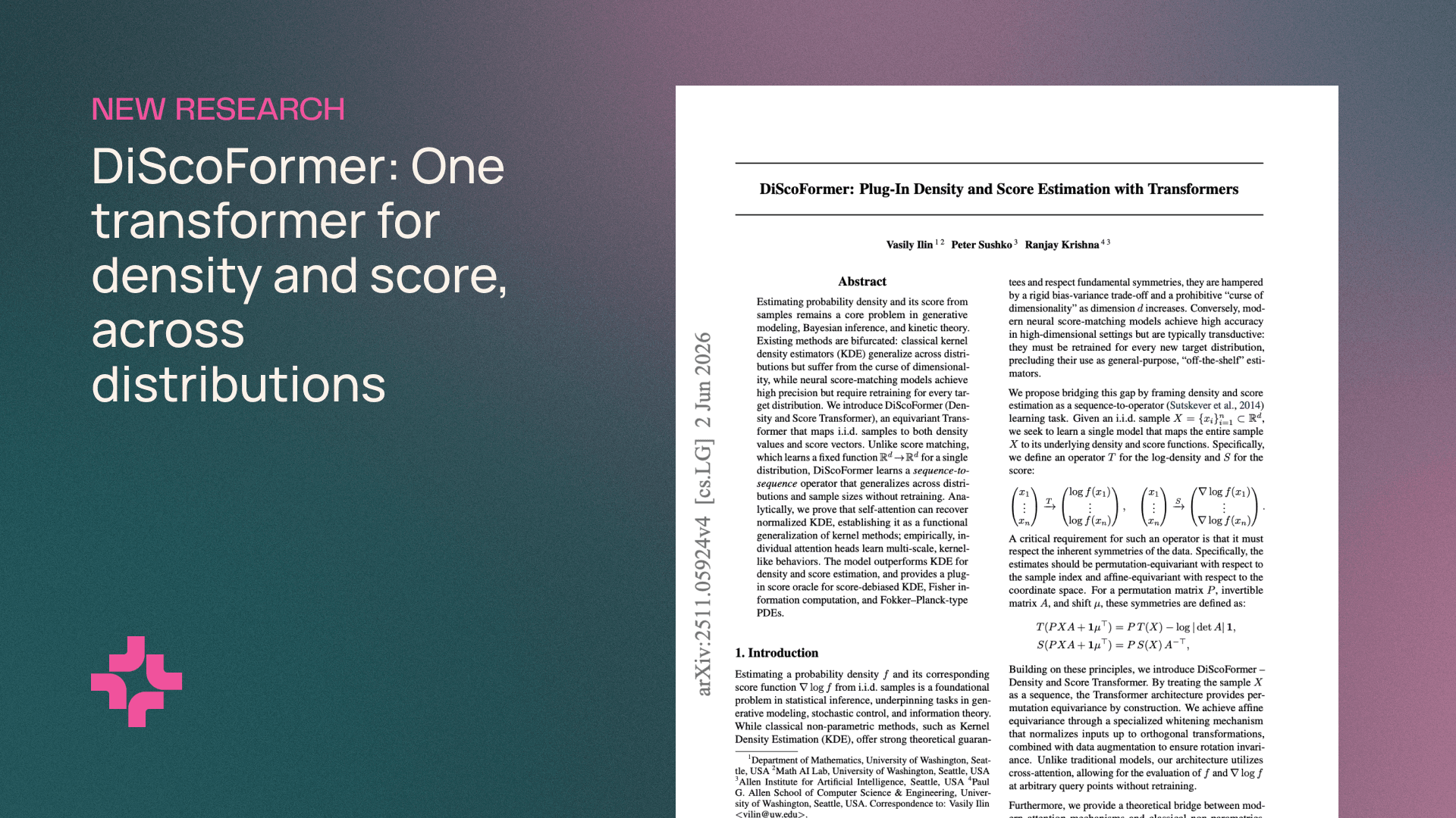 AllenAI présente DiScoFormer, un transformer unifié pour estimer densité et score